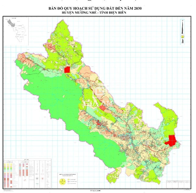 Bản đồ quy hoạch sử dụng đất huyện Mường Nhé (tỉnh Điện Biên) cập nhật 2021