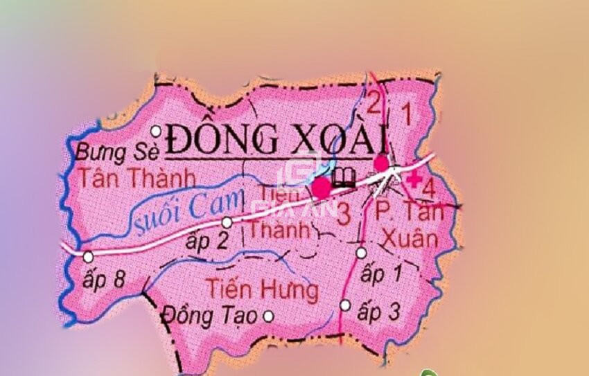 Bản đồ hành chính thành phố Đồng Xoài