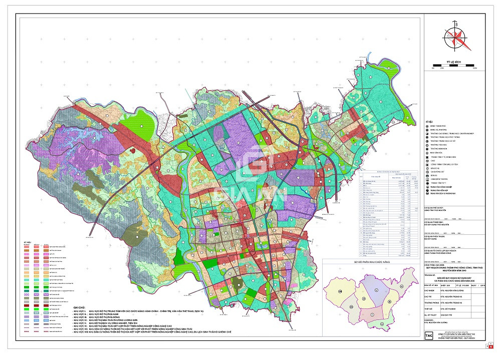 Bản đồ quy hoạch thành phố Sông Công mới nhất