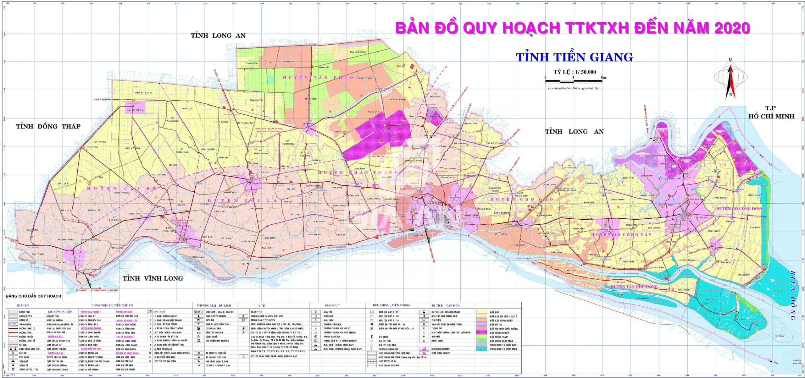 Bản đồ quy hoạch sử dụng đất tỉnh Tiền Giang